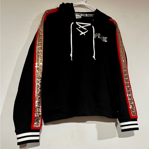 Pink VS limited edition rose bling sweatshirt with glittery sequins - Picture 8 of 16